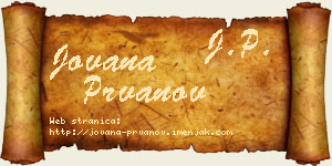Jovana Prvanov vizit kartica